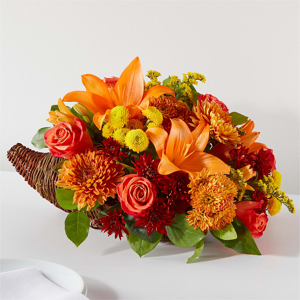 Bouquet of Blessings Cornucopia –  Corona Rose Flowers, Corona CA