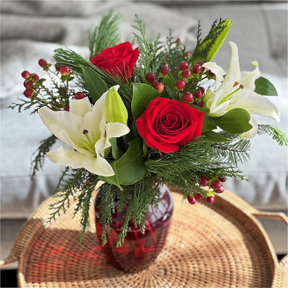 Evergreen Delight Bouquet –  Corona Rose Flowers, Corona CA
