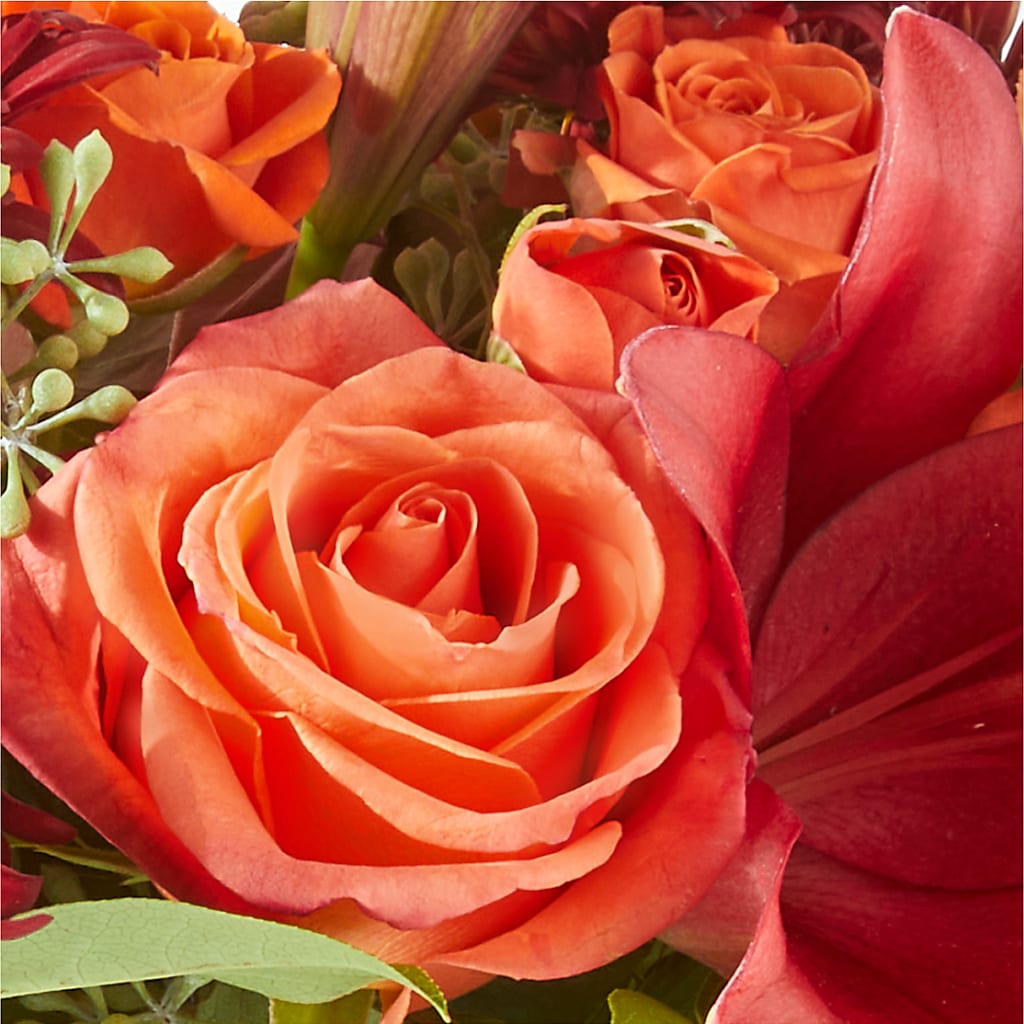 Crimson Leaves Bouquet –  Corona Rose Flowers, Corona CA