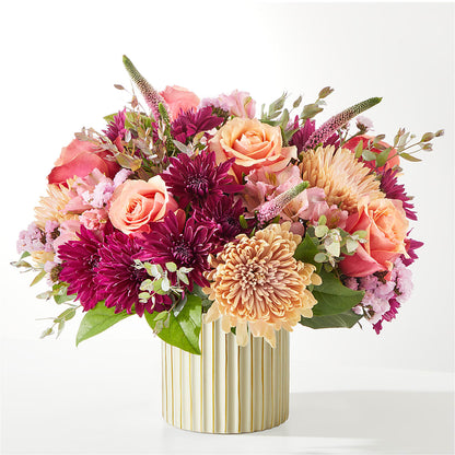 Berry Cobbler Bouquet with Ivory Vase –  Corona Rose Flowers, Corona CA