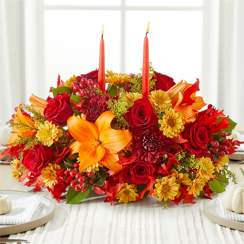 Autumn's Embrace Centerpiece –  Corona Rose Flowers, Corona CA