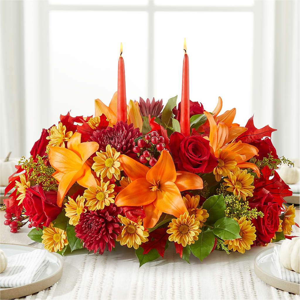 Autumn's Embrace Centerpiece –  Corona Rose Flowers, Corona CA