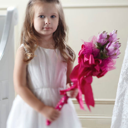 Sparkle Pink Flower Girl Bouquet –  Corona Rose Flowers, Corona CA